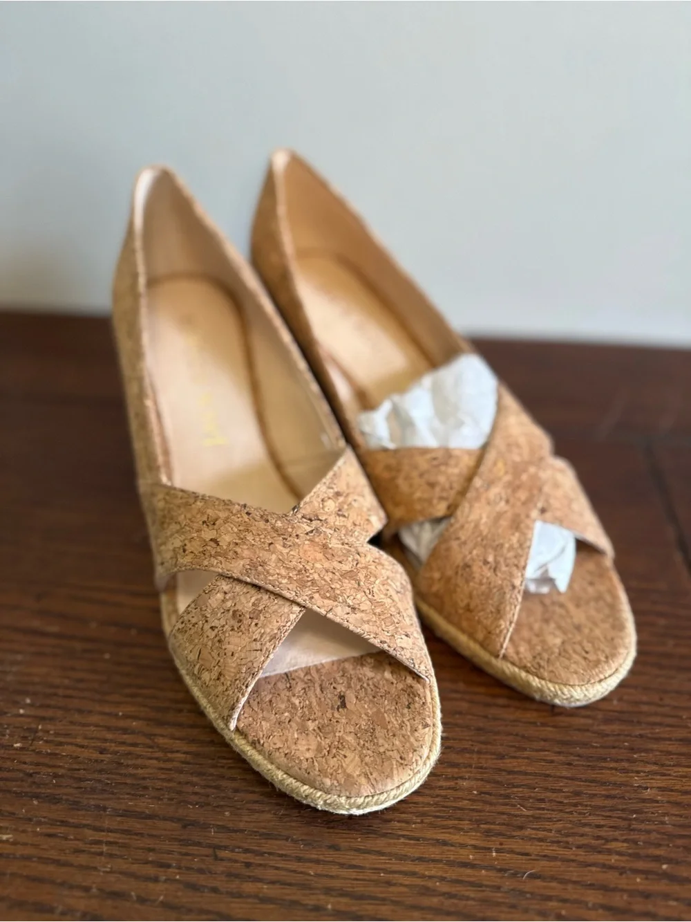 Jack Rogers Palmar Wedge Espadrille Peep-Toe Cork Women's Shoes NEW